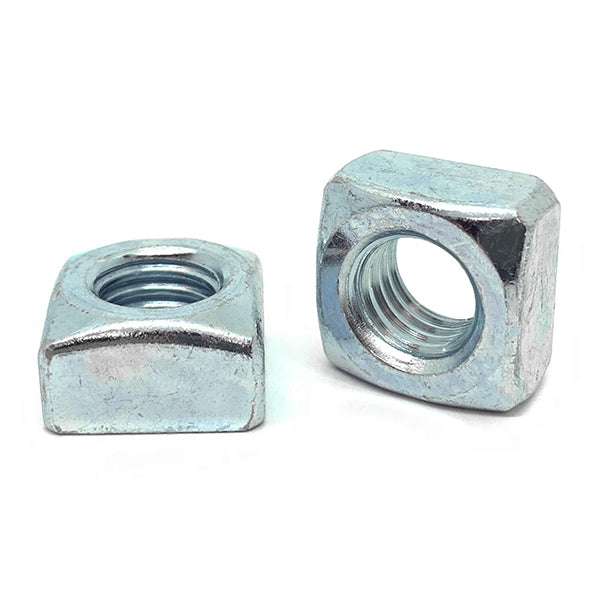 3/8"-16 Steel Square Nuts Zinc Clear