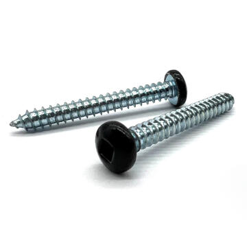 #8x1-1/4" Pan Head Square Drive Type AB Sheet Metal Screw Black Painted Head Zinc