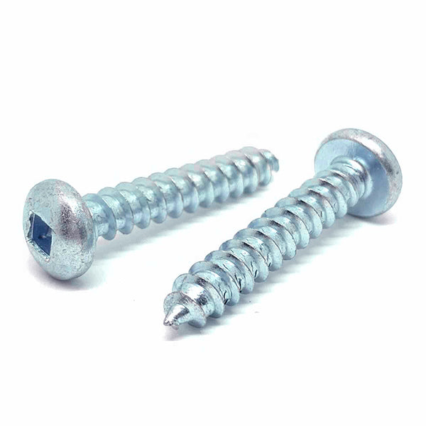 #8x2" Square Pan Head Type AB Self Tapping Sheet Metal Screws Zinc