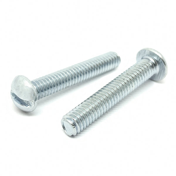 #8-32x2" Slotted Round Head Machine Screws Steel Zinc