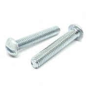 #10-32x4" Slotted Round Head Machine Screws Steel Zinc