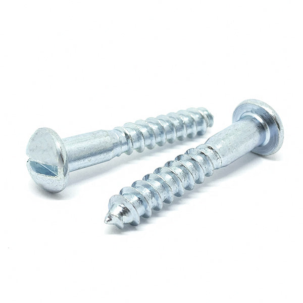 #10x1" Slotted Round Head Wood Screws Zinc Clear