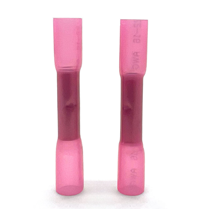 Red Heat Shrink Marine Grade Butt Connectors, AWG 22-16