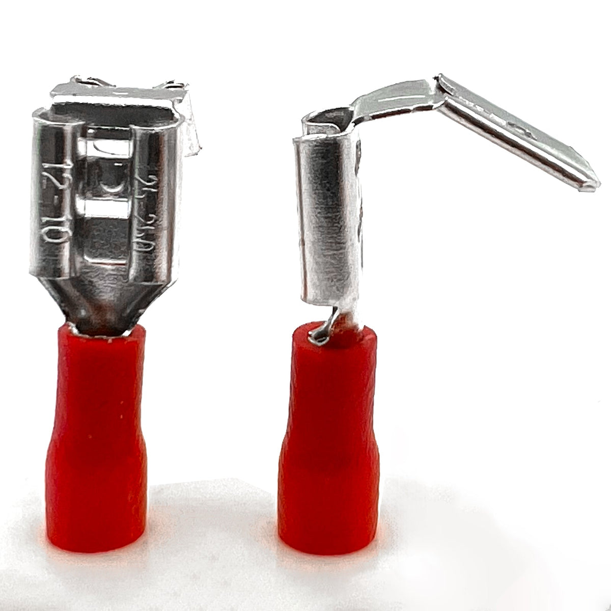 Red PVC/Vinyl Piggy Back Crimp Connector, AWG 22-16