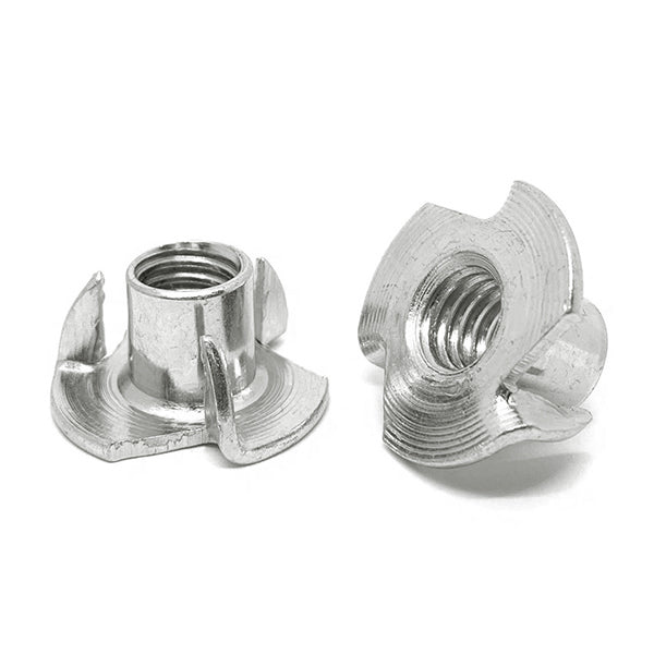 1/4"-20x5/16" 18-8 Stainless Steel 4 Prong T Nuts