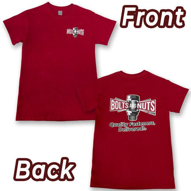 Red BoltsandNuts.com Logo T-Shirt