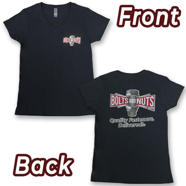 Black BoltsandNuts.com Logo Ladies T-Shirt