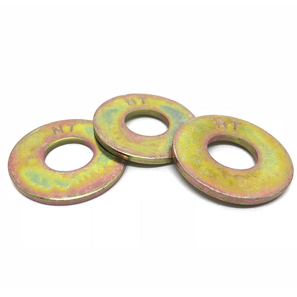 7/16" USS Grade 8 Flat Washers Zinc Yellow