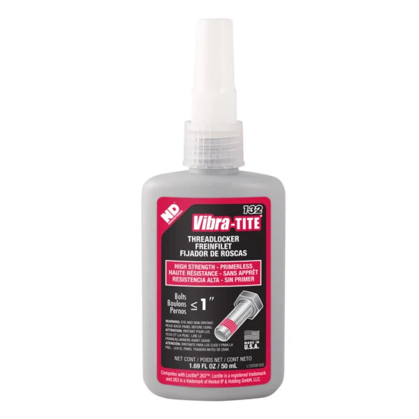 Vibra-Tite 132, High Strength Primerless Threadlocker, 50ml Bottle