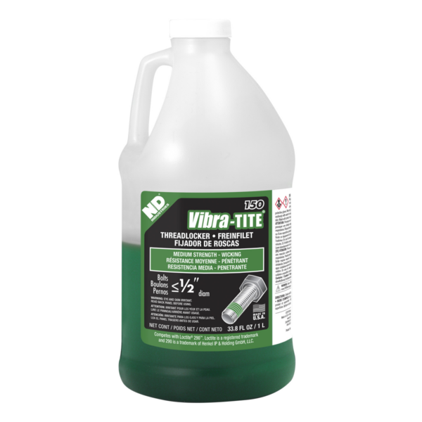 Vibra-Tite 150, Medium Strength - Wicking Grade Threadlocker, 1 Liter Jug