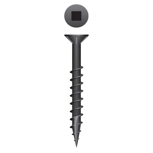 #8 Strong-Point Flat Head w/Nibs 8 x 2, SQ, Type '17', Black Oxide