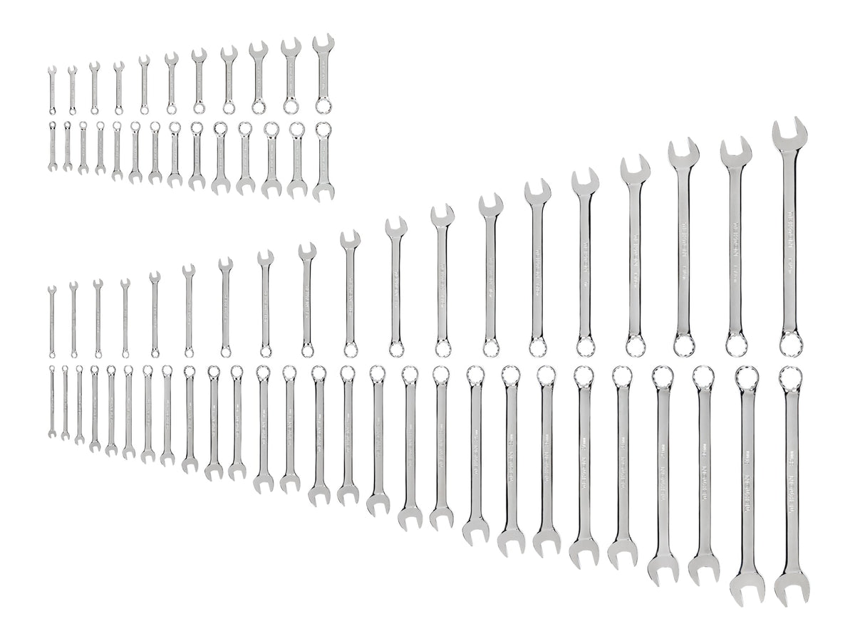 Stubby and Standard Length Combination Wrench Set, 71-Piece (1/4 - 1-1/4 in., 6-32 mm)
