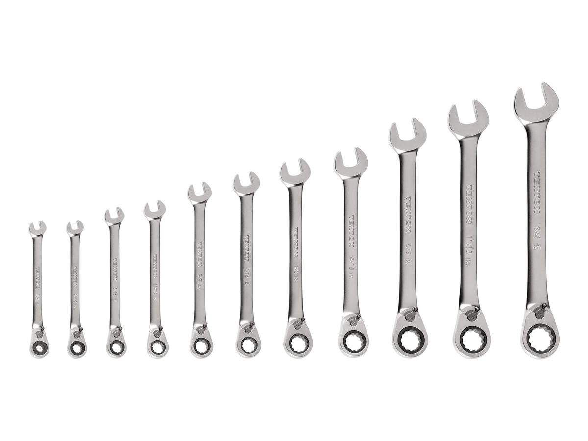 Reversible 12-Point Ratcheting Combination Wrench Set, 11-Piece (1/4-3/4 in.)