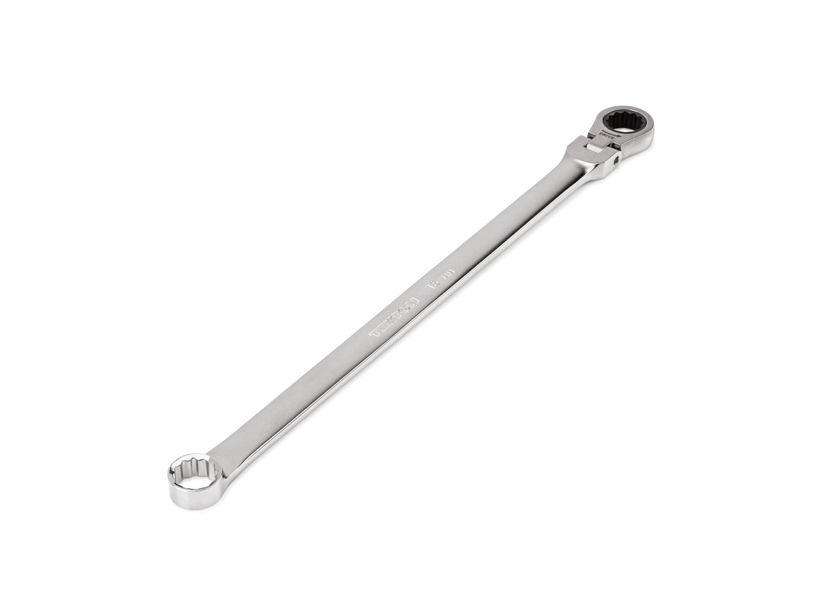 16 mm Long Fixed/Flex Head 12-Point Ratcheting Box End Wrench
