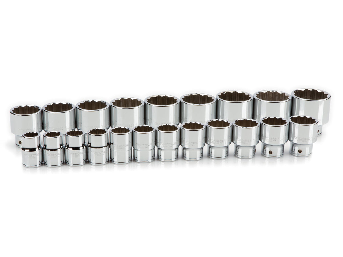 3/4 Inch Drive Shallow 12-Point Socket Set, 21-Piece (3/4 - 2 in.)