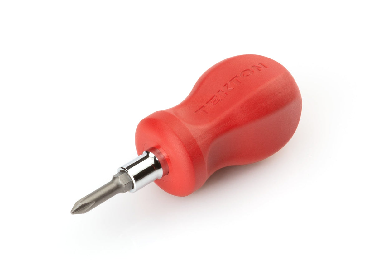 3-in-1 Stubby Phillips/Slotted Driver (#1 x 3/16 in., Red)