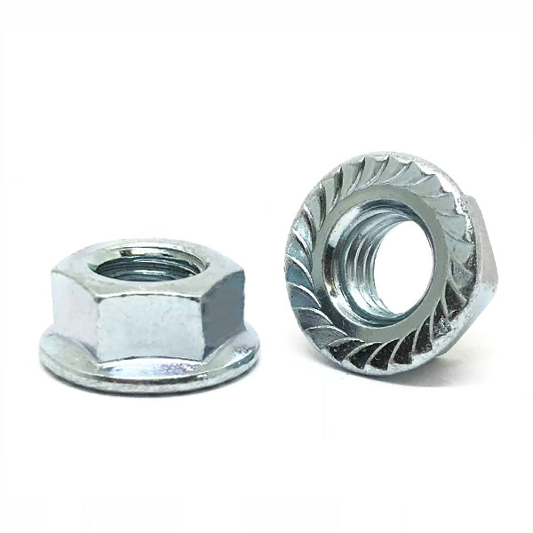 3/4"-10 Case Hard Steel Serrated Hex Flange Lock Nuts Zinc