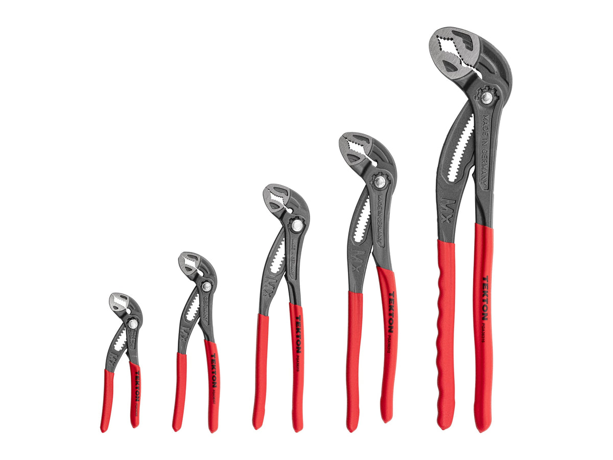 Angle Nose Push Button Adjustable Pliers Set, 5-Piece (5, 7, 10, 12, 16 in.)