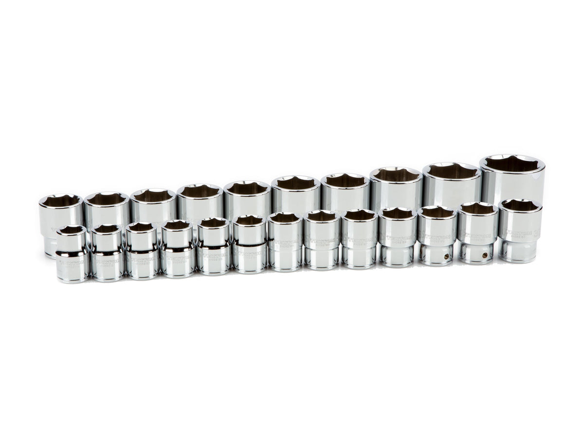 3/4 Inch Drive Shallow 6-Point Socket Set, 23-Piece (19 - 50 mm)