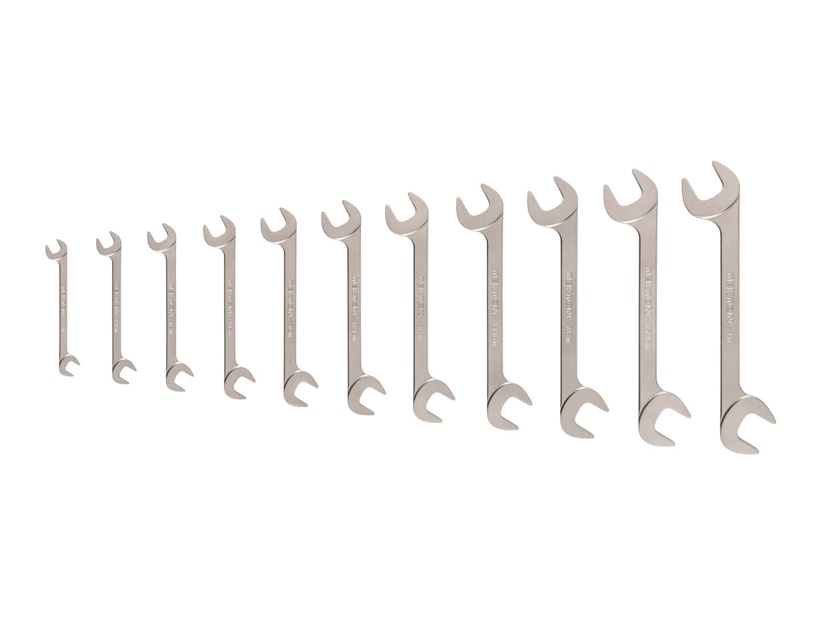 Angle Head Open End Wrench Set, 11-Piece (3/8-1 in.)