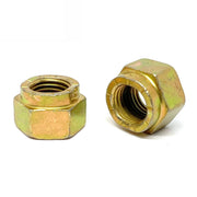1/4"-20 Grade L-9 Hex Collar Locknuts USA Zinc Yellow