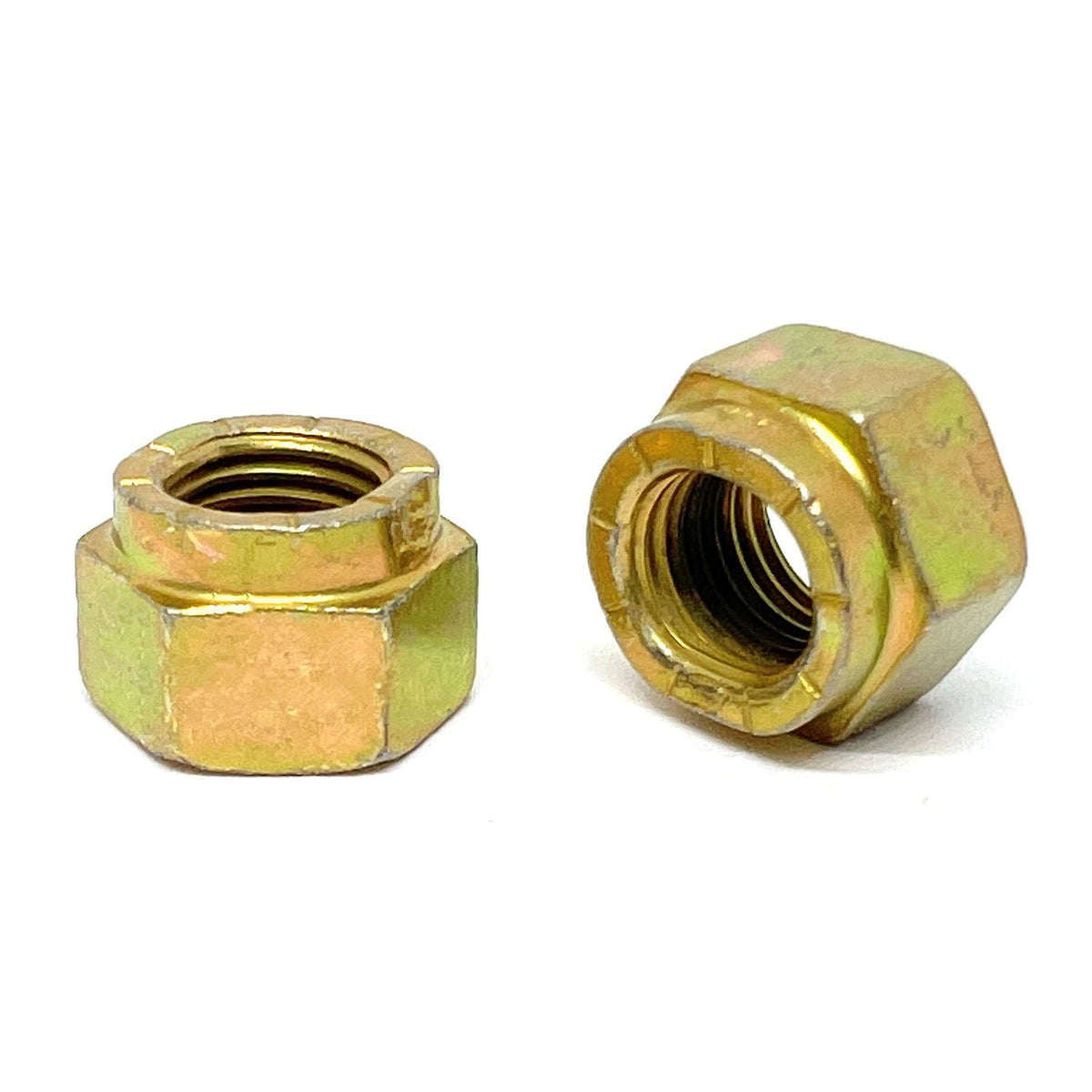 3/8"-16 Grade L-9 Hex Collar Locknuts USA Zinc Yellow