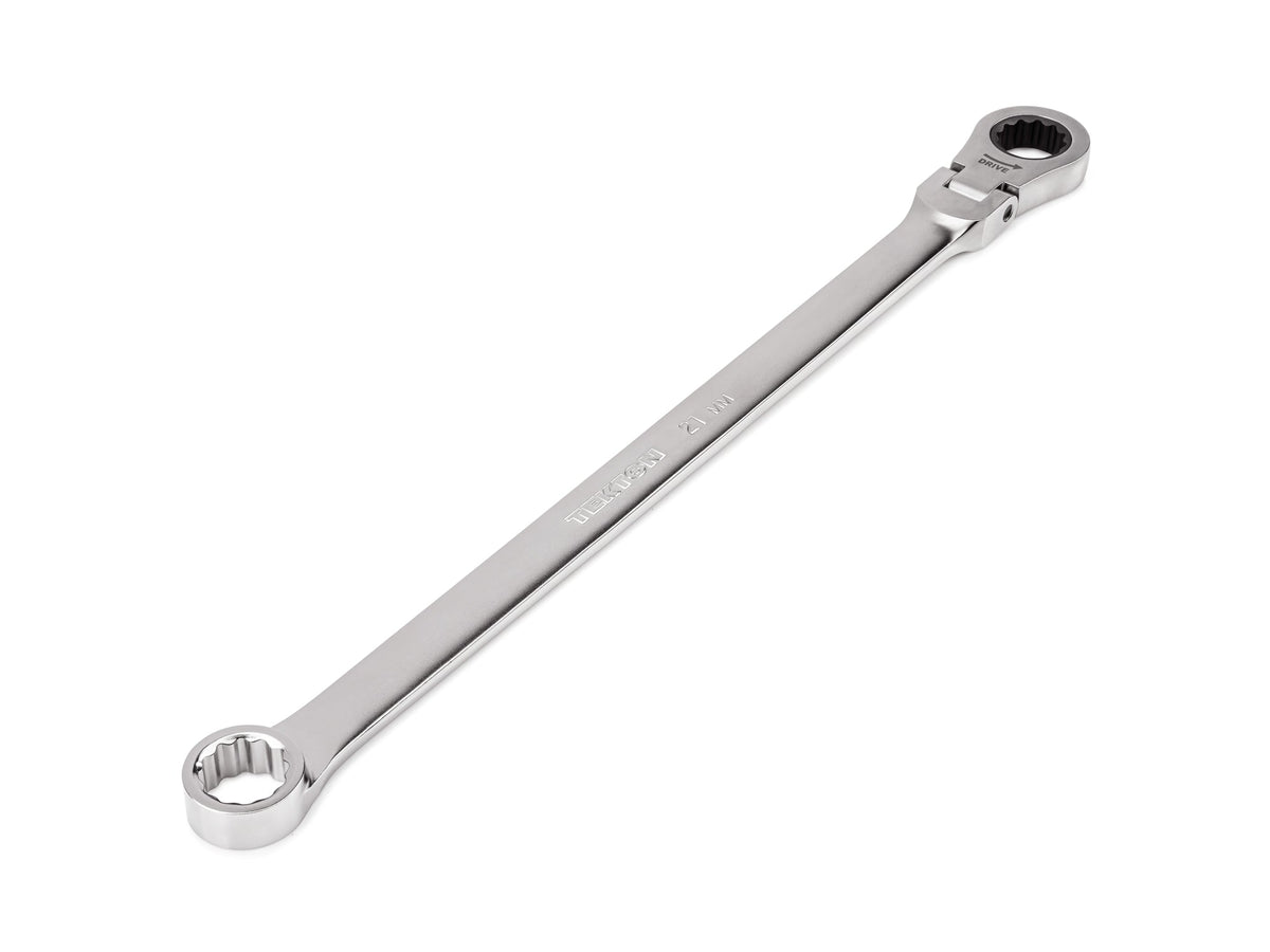 21 mm Long Fixed/Flex Head 12-Point Ratcheting Box End Wrench
