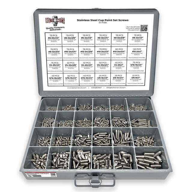 Inch Stainless Steel Cup Point Allen Socket Set Screw Coarse - 1396 PCS