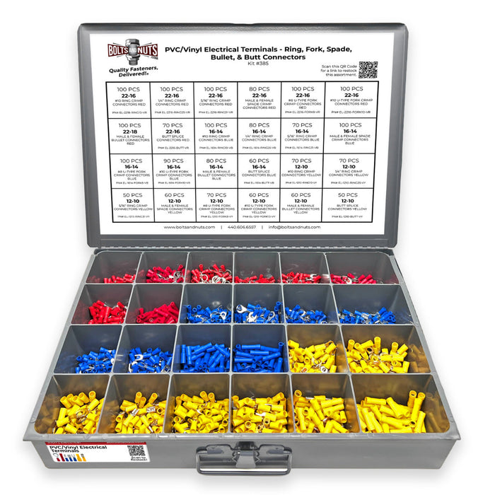 PVC/Vinyl Terminal Connectors Assortment - 1921 Pieces