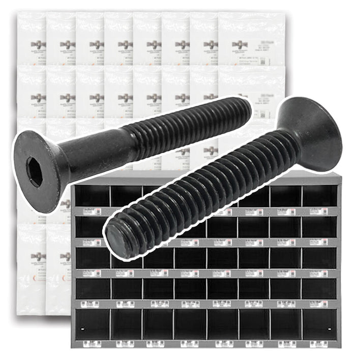Alloy Flat Head Socket Cap Screws Black Oxide- 1656 PCS