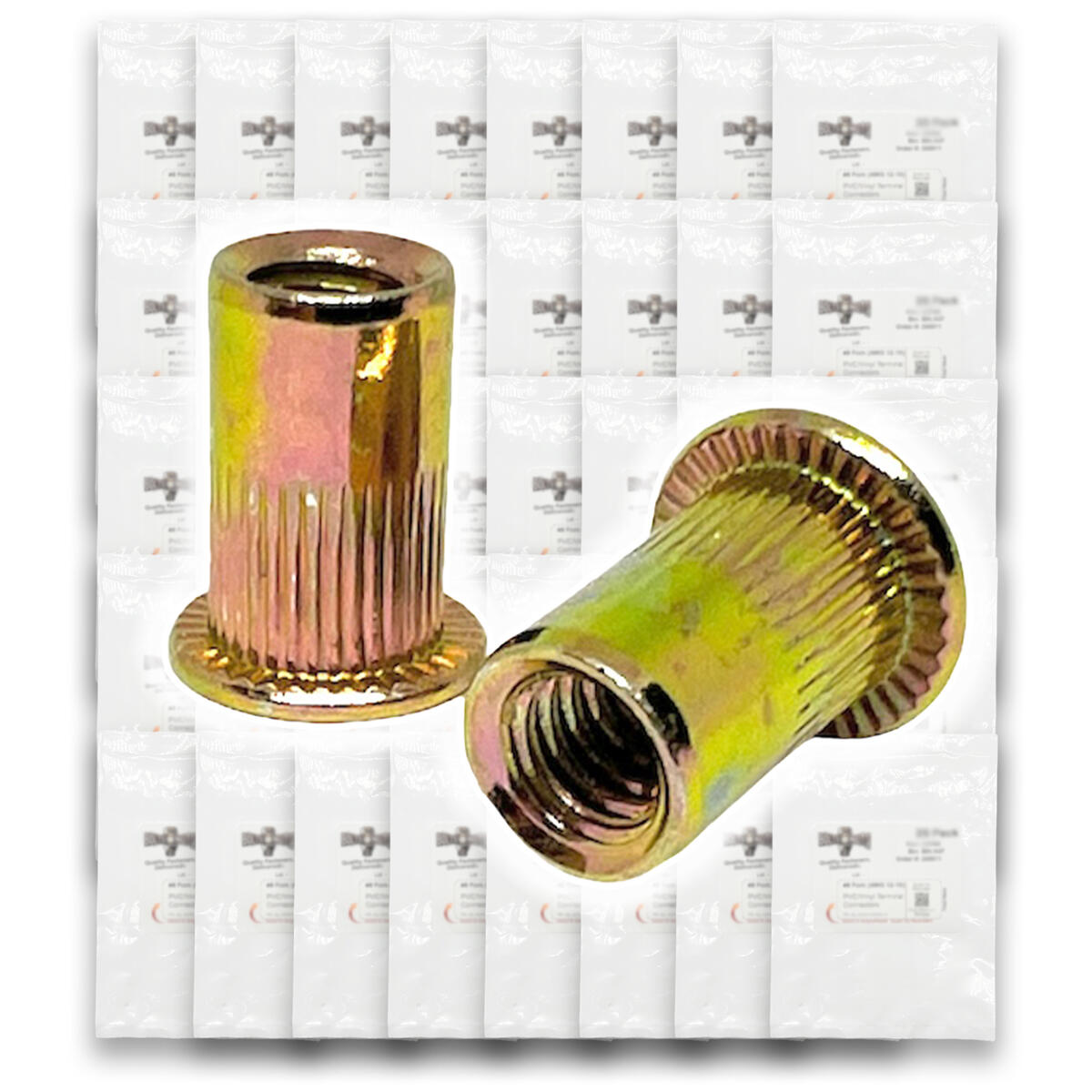 Inch & Metric Steel Rivet Nuts Zinc Yellow Assortment - 1060 PCS