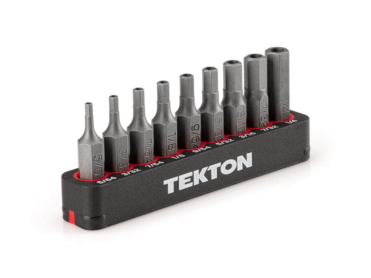 1/4 Inch Tamper Hex Bit Set with Rail, 9-Piece (5/64 - 1/4 in.)