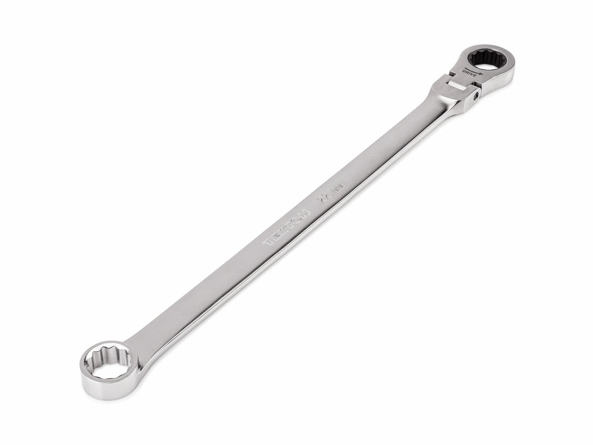 22 mm Long Fixed/Flex Head 12-Point Ratcheting Box End Wrench