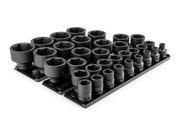 3/4 Inch Drive Shallow 6-Point Impact Socket Set with Rails and Trays, 33-Piece (1/2 - 2-1/2 in.)