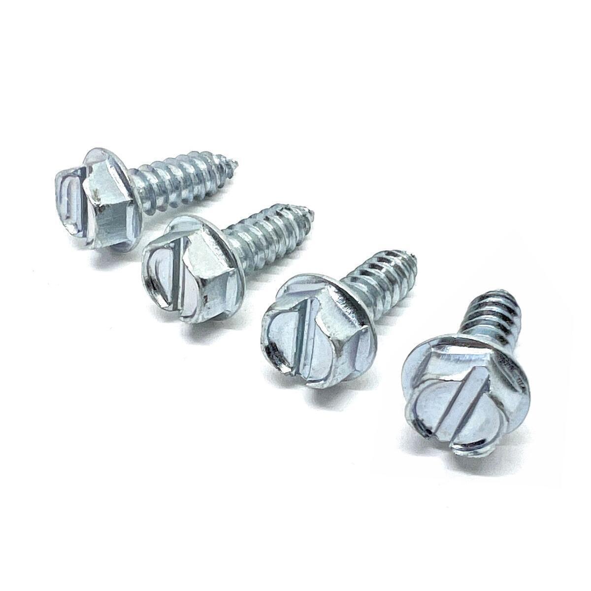 #14x3/4" Slotted Hex Washer Head Self Tapping Sheet Metal Screws Zinc Clear