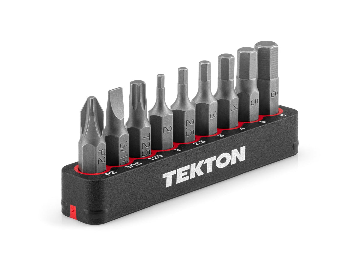 1/4 Inch Bicycle Bit Set with Rail, 9-Piece (#2, 3/16 in., T25, 2-6 mm)