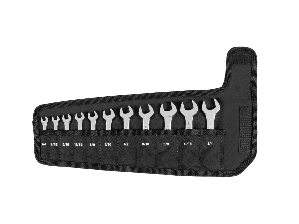 Stubby Combination Wrench Set with Roll, 11-Piece (1/4 - 3/4 in.)