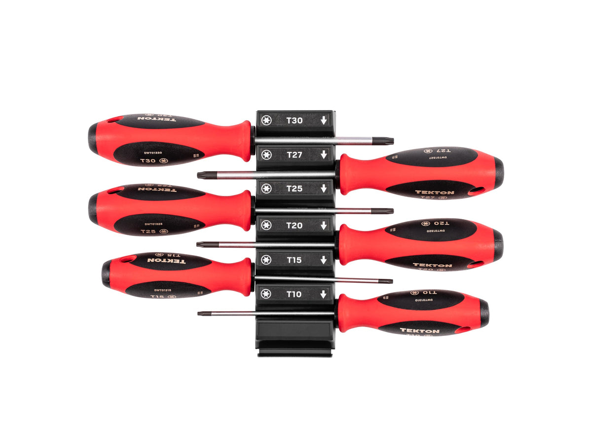 Torx Screwdriver Set with Modular Organizers - 4 Inch Shanks, 6-Piece (T10 - T30)