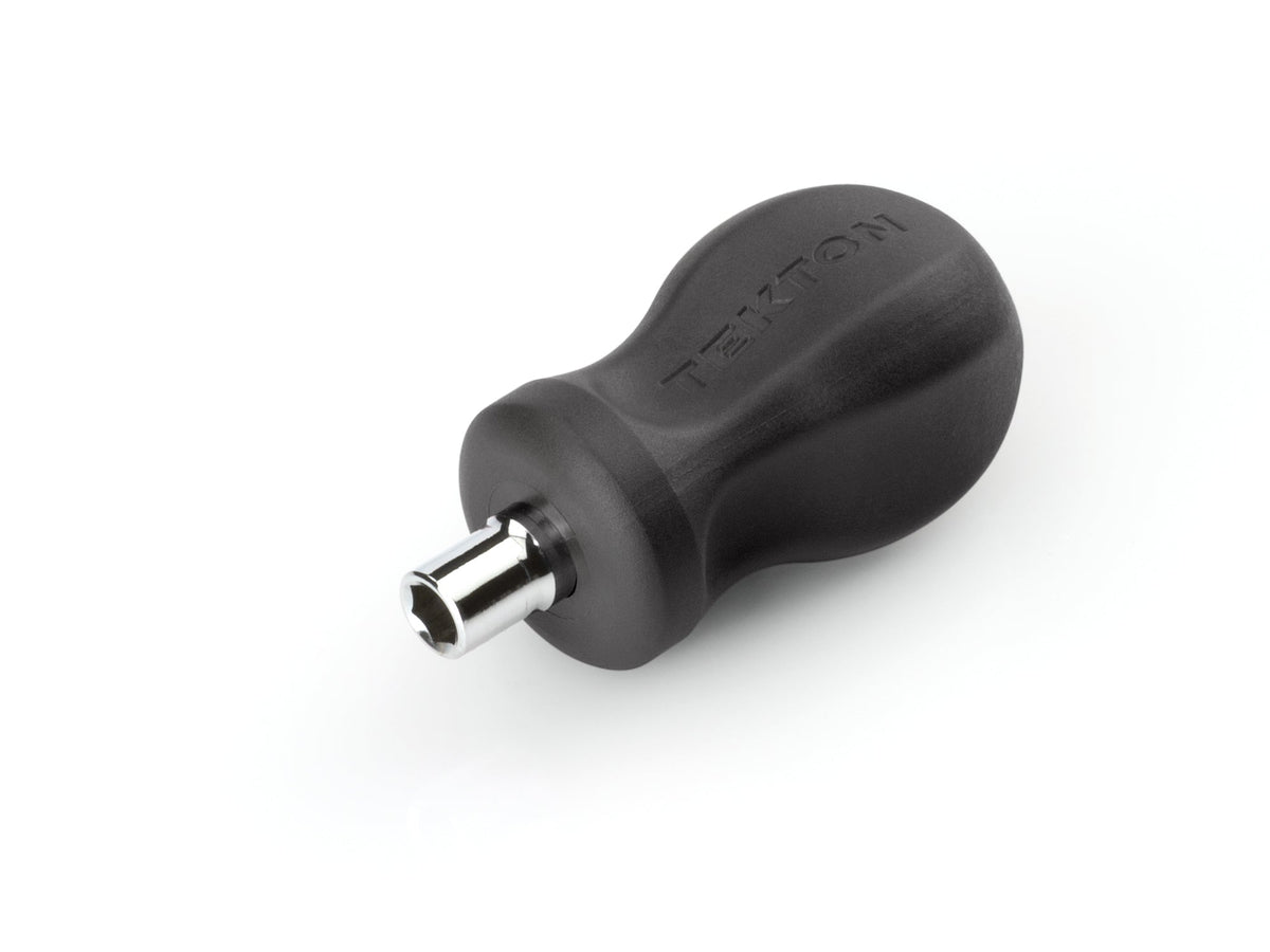 3-in-1 Stubby Driver Handle with 1/4 Inch Nut Driver Bit Tube (Black)