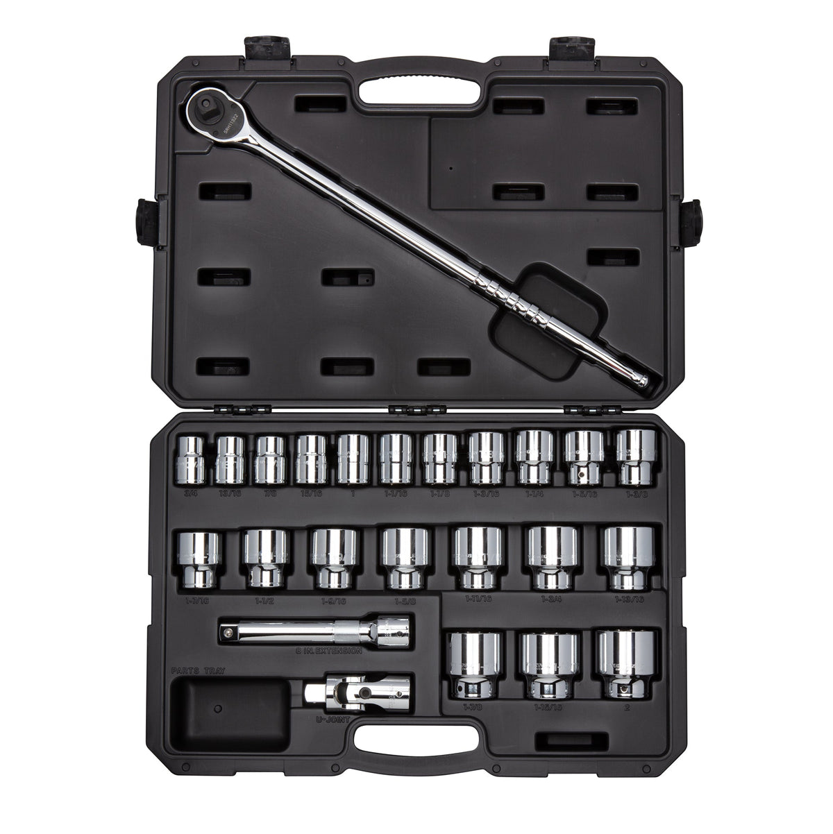 3/4 Inch Drive Shallow 6-Point Socket and Ratchet Set with Case, 24-Piece (3/4 - 2 in.)
