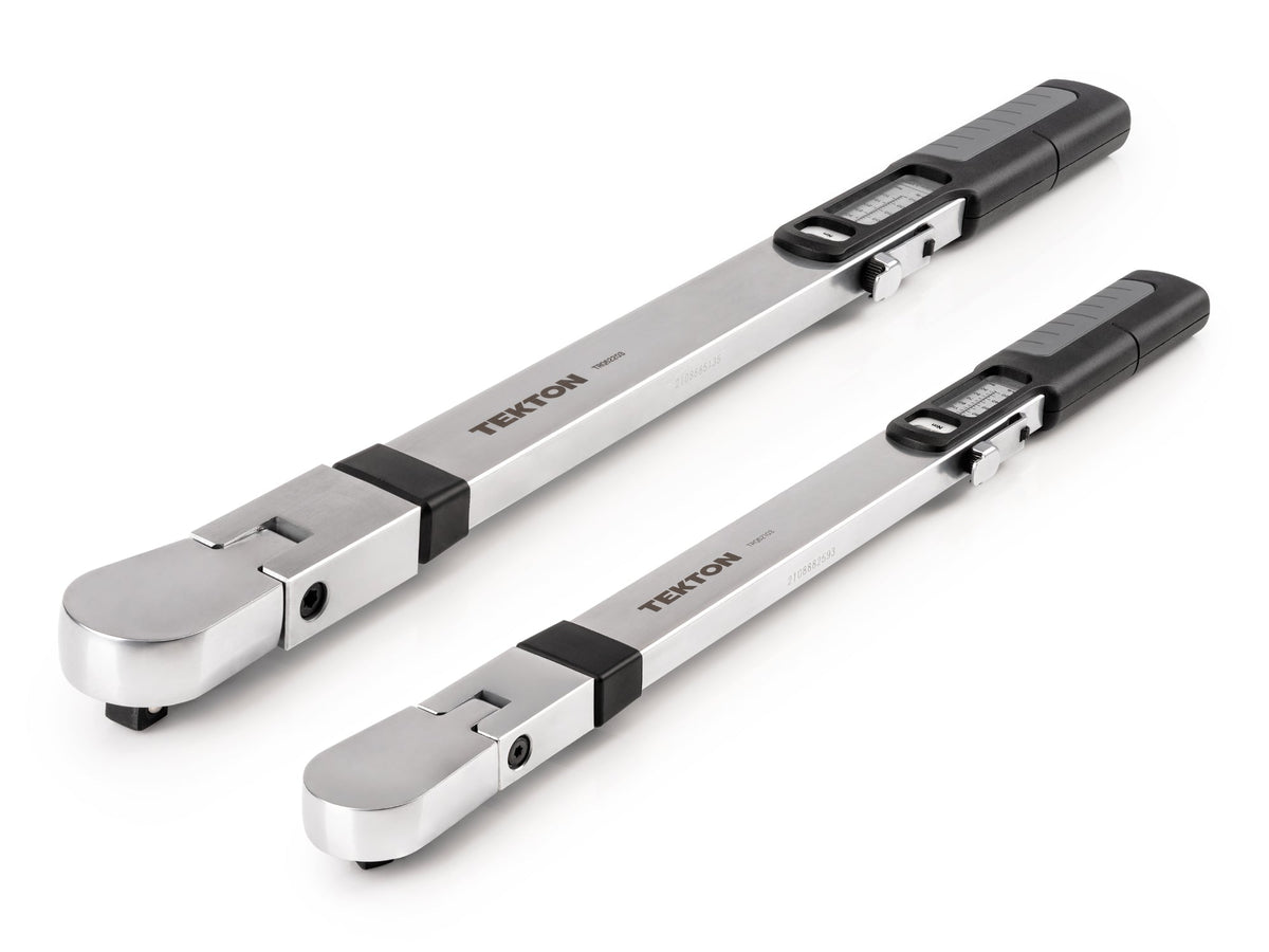 3/8, 1/2 Inch Drive 72-Tooth Flex Head Split Beam Torque Wrench Set, 2-Piece (26 - 130 Nm, 70 - 350 Nm)
