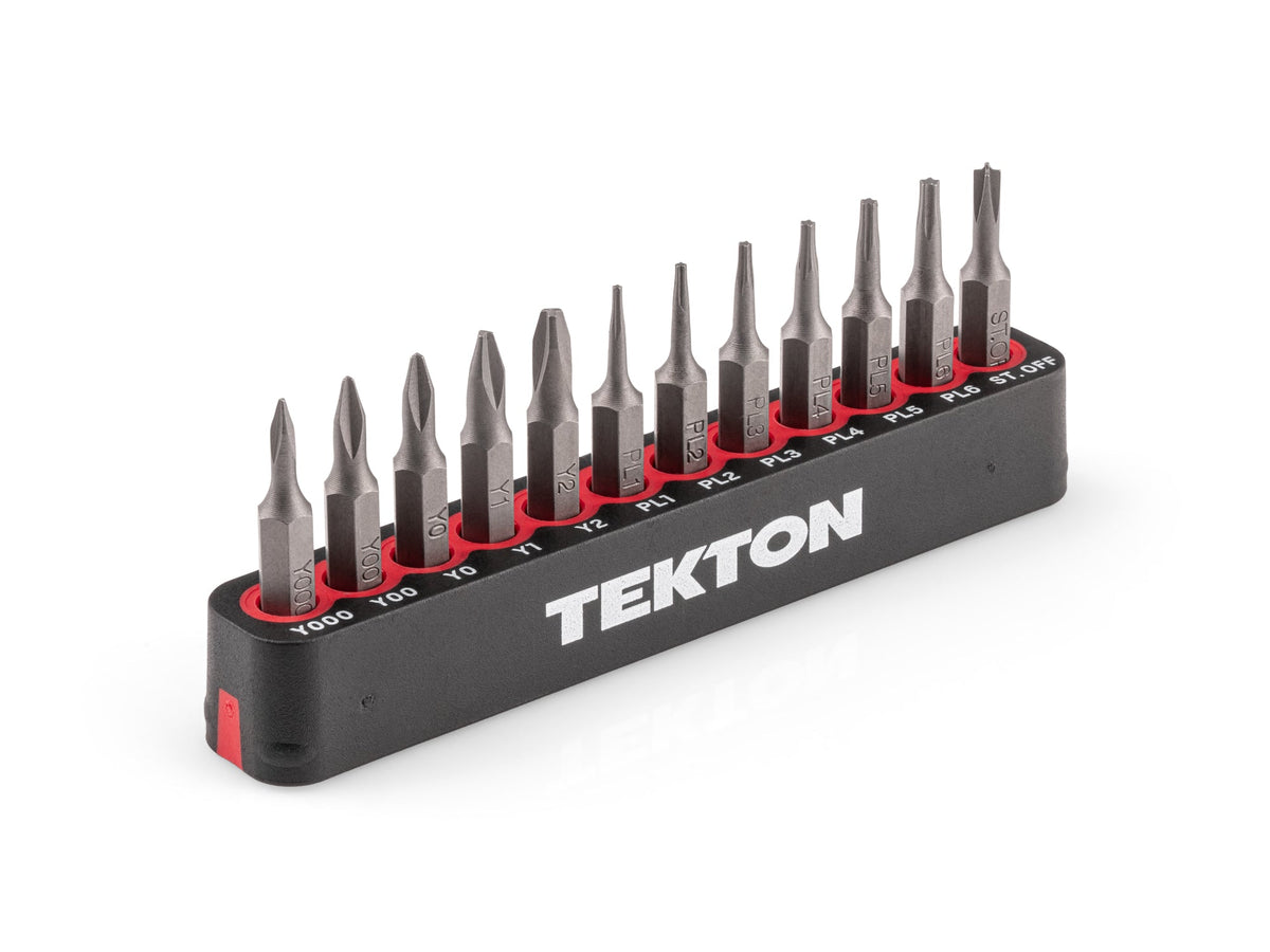 4 mm Electronics Bit Set with Rail, 12-Piece (Y000-Y2, PL1-PL6, Standoff)