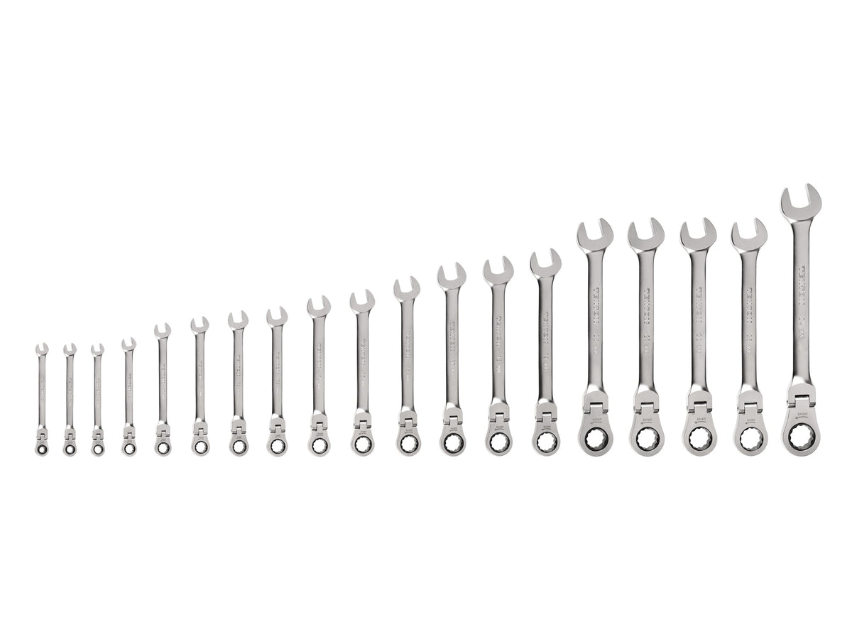 Flex Head 12-Point Ratcheting Combination Wrench Set, 19-Piece (6-24 mm)