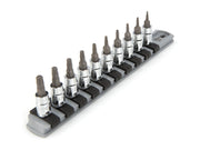 1/4 Inch Drive Torx Bit Socket Set with Rail, 10-Piece (T6 - T30)
