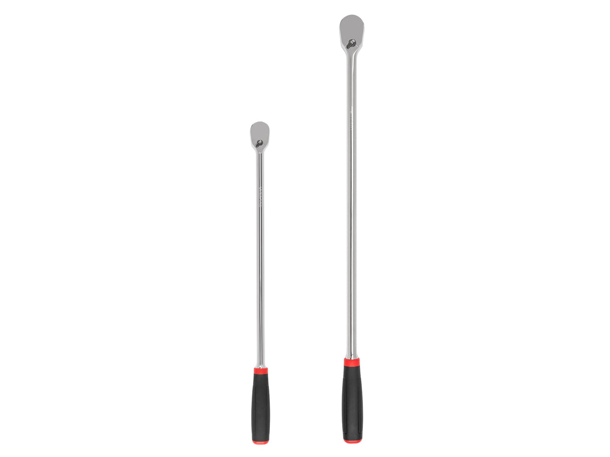 3/8, 1/2 Inch Drive Non-Quick-Release Comfort Grip Extra-Long Ratchet Set, 2-Piece (18, 24 in.)
