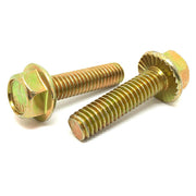 3/8-16x1-1/4" Grade 5 Serrated Hex Flange Bolts Zinc Yellow