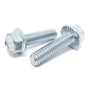 5/16-18x2" Grade 8 Serrated Hex Flange Bolts Zinc Clear