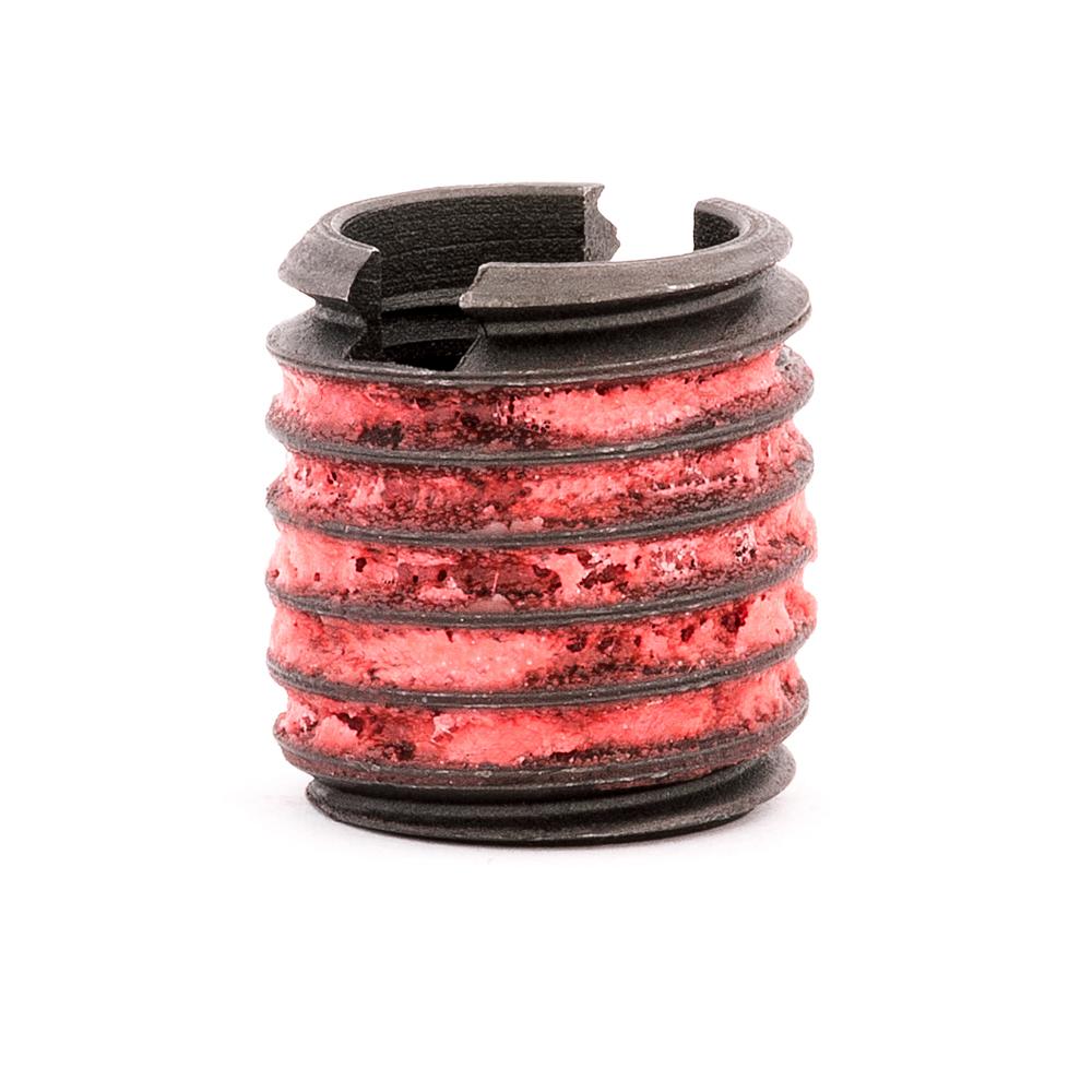 7/16"-14 x 5/4"-11 Carbon Steel Standard Wall Thread Insert for Metal w/ Red Loctite