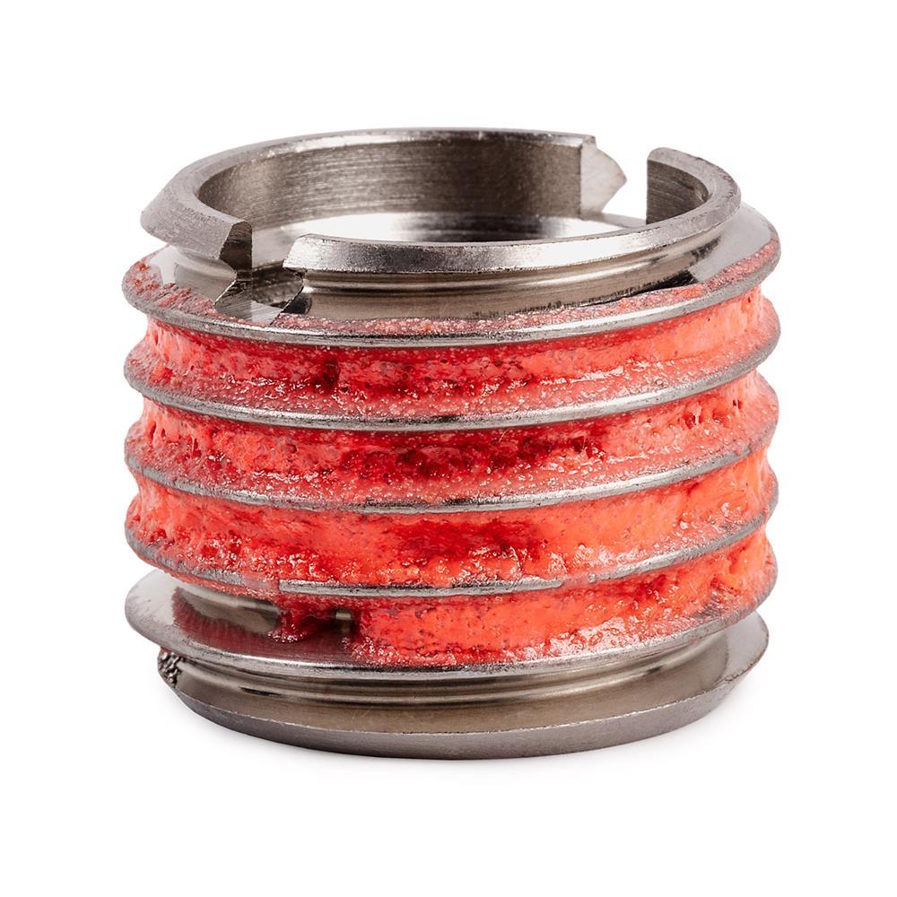 3/4"-10 x 1"-8 Stainless Steel Standard Wall Thread Insert for Metal w/ Red Loctite