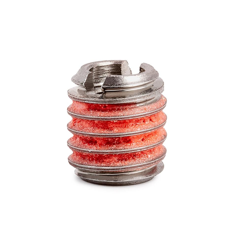 #10-32 x 3/8"-16 Stainless Steel Standard Wall Thread Insert for Metal w/ Red Loctite